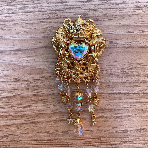 Rare Vintage Kirks Folly Coat of Arms Brooch - Picture 4 of 7